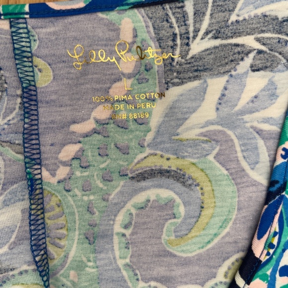 EUC Lilly Pulitzer Anissa Maxi Blue Grotto Sirens Spirits Pima Cotton Size Large - Picture 7 of 8